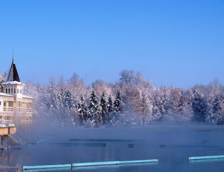 Озеро Хевиз зимой